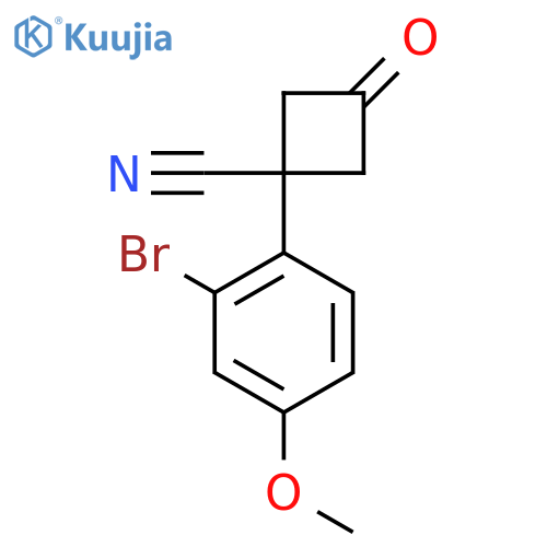 1-(2-bromo-4-methoxyphenyl)-3-oxocyclobutane-1-carbonitrile structure