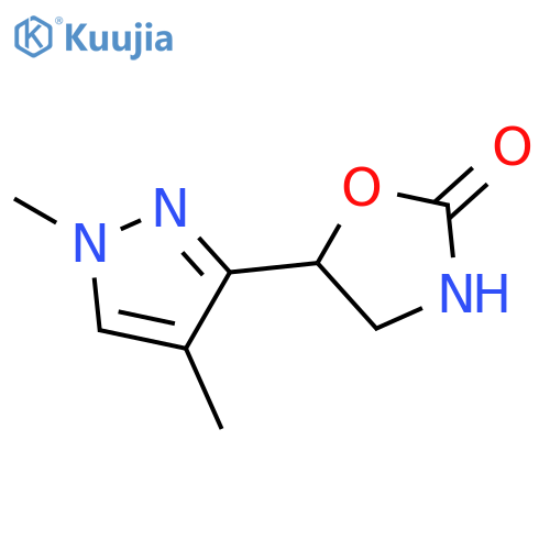 5-(1,4-dimethyl-1H-pyrazol-3-yl)-1,3-oxazolidin-2-one structure