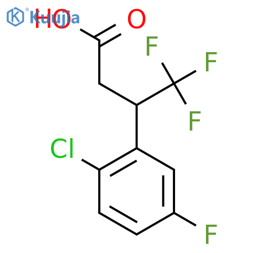 3-(2-chloro-5-fluorophenyl)-4,4,4-trifluorobutanoic acid structure