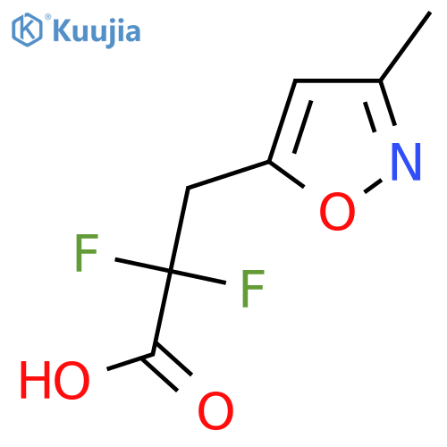 2,2-difluoro-3-(3-methyl-1,2-oxazol-5-yl)propanoic acid structure