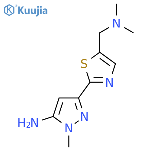 3-{5-(dimethylamino)methyl-1,3-thiazol-2-yl}-1-methyl-1H-pyrazol-5-amine structure