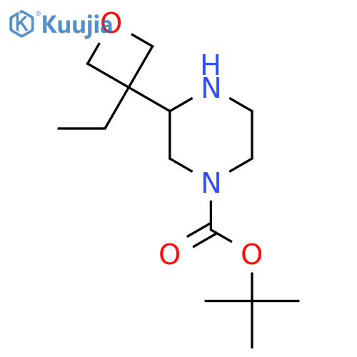 tert-butyl 3-(3-ethyloxetan-3-yl)piperazine-1-carboxylate structure