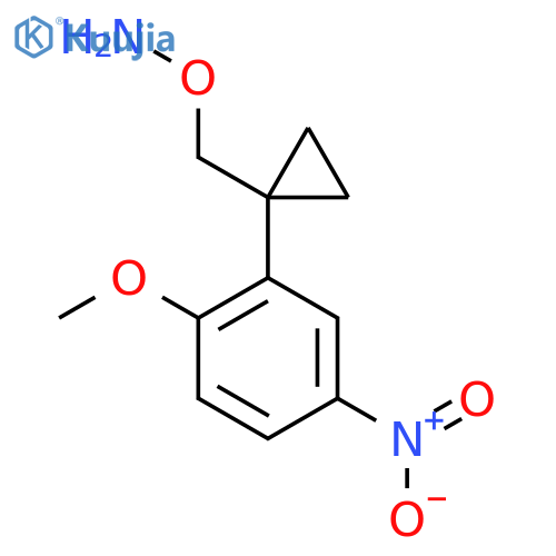 O-{1-(2-methoxy-5-nitrophenyl)cyclopropylmethyl}hydroxylamine structure