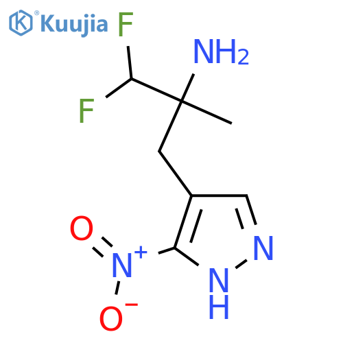 1,1-difluoro-2-methyl-3-(3-nitro-1H-pyrazol-4-yl)propan-2-amine structure