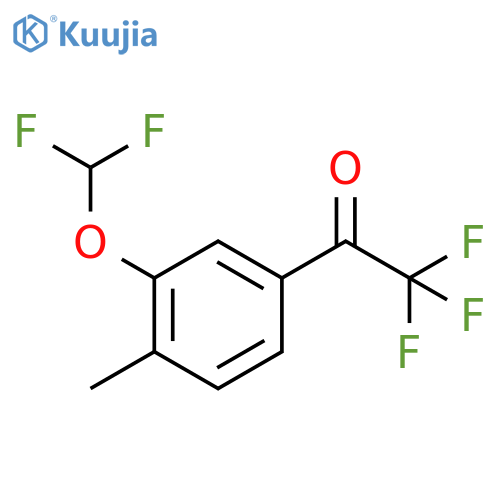 1-3-(difluoromethoxy)-4-methylphenyl-2,2,2-trifluoroethan-1-one structure