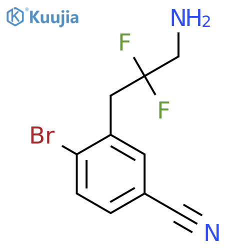 3-(3-amino-2,2-difluoropropyl)-4-bromobenzonitrile structure