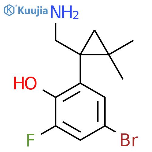 2-1-(aminomethyl)-2,2-dimethylcyclopropyl-4-bromo-6-fluorophenol structure
