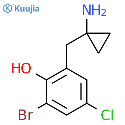 2-(1-aminocyclopropyl)methyl-6-bromo-4-chlorophenol structure