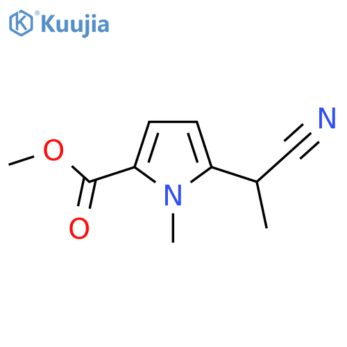 methyl 5-(1-cyanoethyl)-1-methyl-1H-pyrrole-2-carboxylate structure