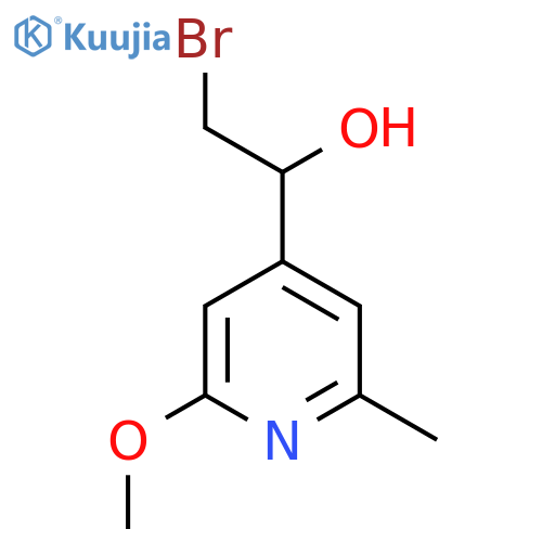 2-bromo-1-(2-methoxy-6-methylpyridin-4-yl)ethan-1-ol structure