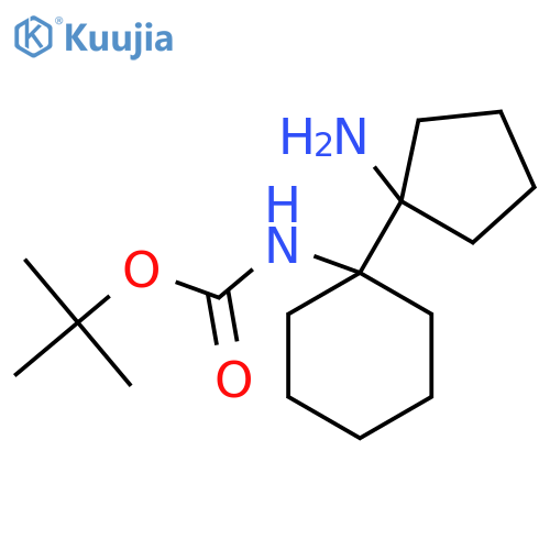 tert-butyl N-1-(1-aminocyclopentyl)cyclohexylcarbamate structure