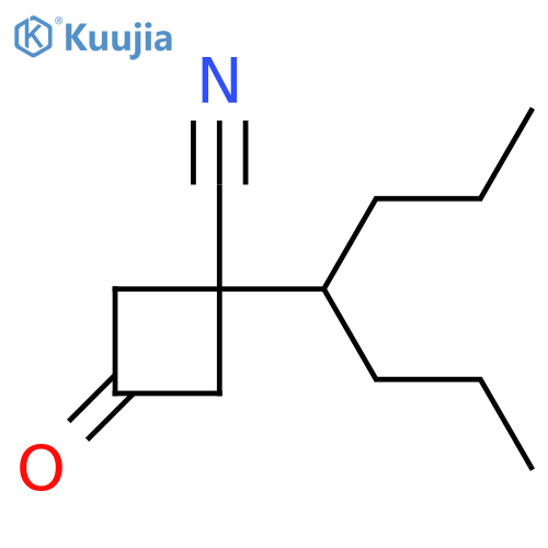 1-(heptan-4-yl)-3-oxocyclobutane-1-carbonitrile structure