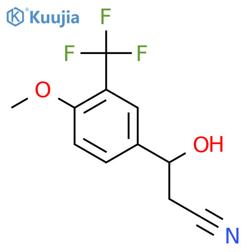 3-hydroxy-3-4-methoxy-3-(trifluoromethyl)phenylpropanenitrile structure