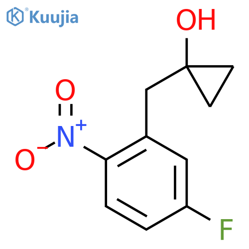 1-(5-fluoro-2-nitrophenyl)methylcyclopropan-1-ol structure