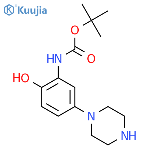 tert-butyl N-2-hydroxy-5-(piperazin-1-yl)phenylcarbamate structure