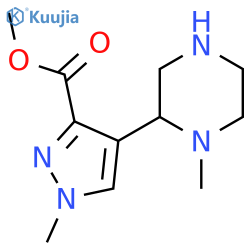 methyl 1-methyl-4-(1-methylpiperazin-2-yl)-1H-pyrazole-3-carboxylate structure