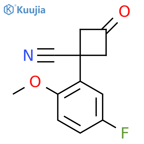 1-(5-fluoro-2-methoxyphenyl)-3-oxocyclobutane-1-carbonitrile structure