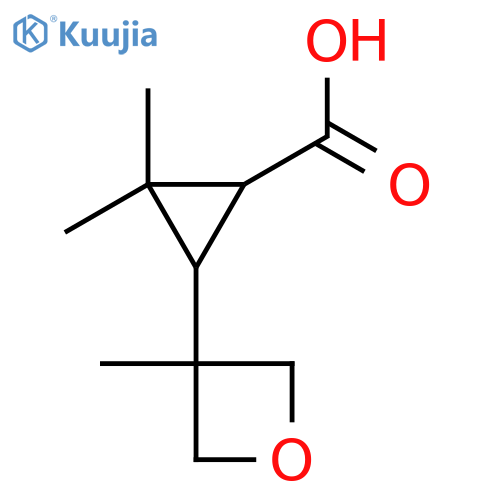 2,2-dimethyl-3-(3-methyloxetan-3-yl)cyclopropane-1-carboxylic acid structure