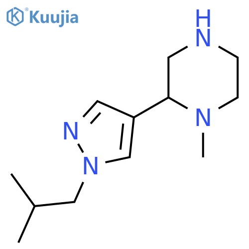 1-methyl-2-1-(2-methylpropyl)-1H-pyrazol-4-ylpiperazine structure