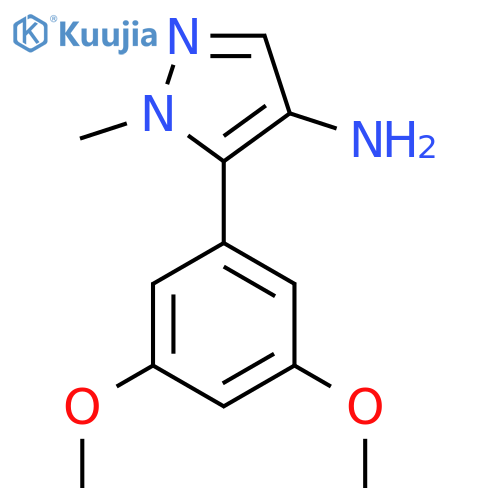 5-(3,5-dimethoxyphenyl)-1-methyl-1H-pyrazol-4-amine structure