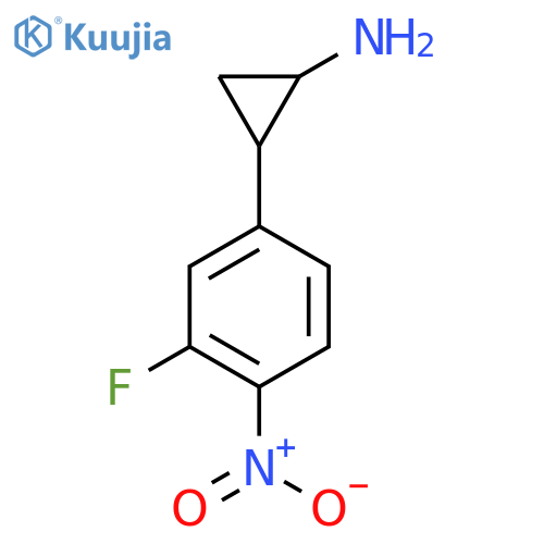 2-(3-fluoro-4-nitrophenyl)cyclopropan-1-amine structure