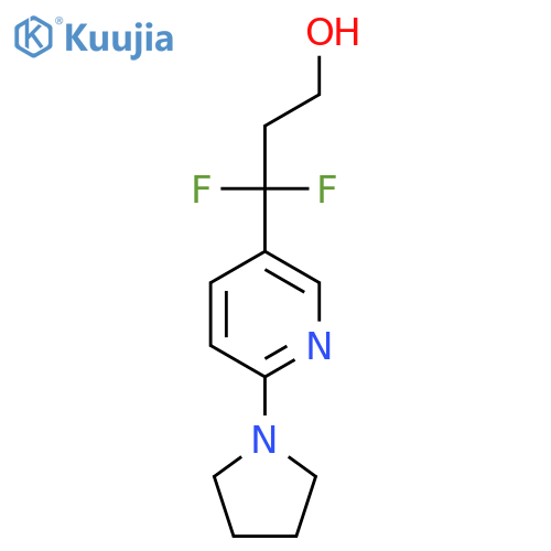 3,3-Difluoro-3-[6-(pyrrolidin-1-yl)pyridin-3-yl]propan-1-ol structure