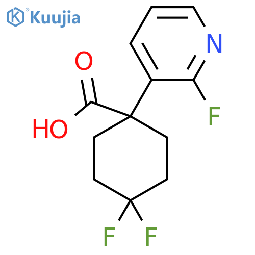 4,4-difluoro-1-(2-fluoropyridin-3-yl)cyclohexane-1-carboxylic acid structure