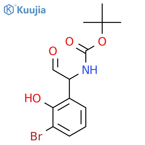 tert-butyl N-1-(3-bromo-2-hydroxyphenyl)-2-oxoethylcarbamate structure