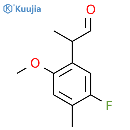 2-(5-fluoro-2-methoxy-4-methylphenyl)propanal structure