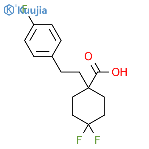 4,4-difluoro-1-2-(4-fluorophenyl)ethylcyclohexane-1-carboxylic acid structure