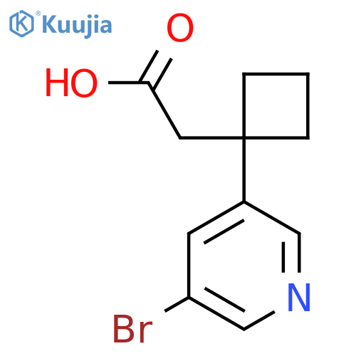 2-1-(5-bromopyridin-3-yl)cyclobutylacetic acid structure