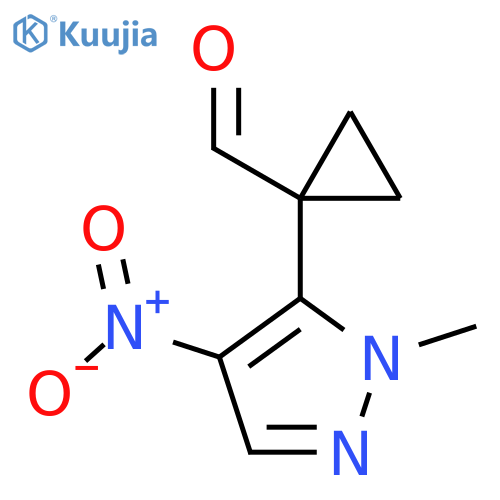 1-(1-methyl-4-nitro-1H-pyrazol-5-yl)cyclopropane-1-carbaldehyde structure