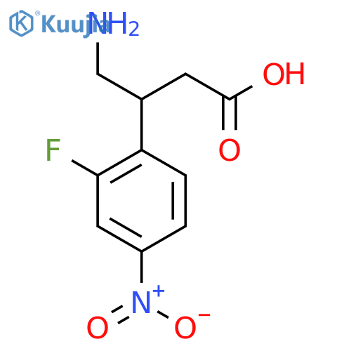 4-amino-3-(2-fluoro-4-nitrophenyl)butanoic acid structure