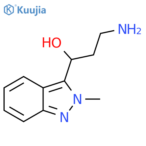 3-amino-1-(2-methyl-2H-indazol-3-yl)propan-1-ol structure