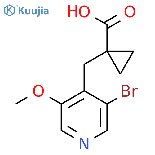 1-(3-bromo-5-methoxypyridin-4-yl)methylcyclopropane-1-carboxylic acid structure