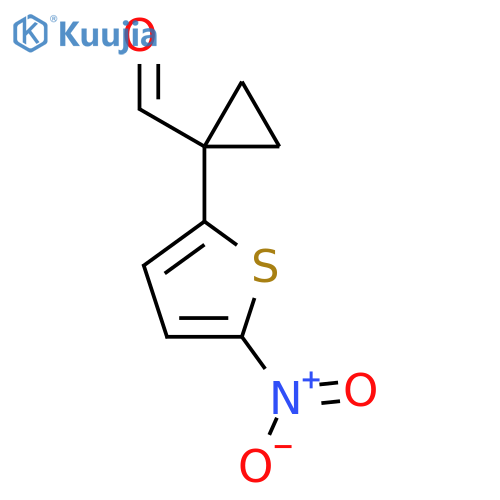 1-(5-nitrothiophen-2-yl)cyclopropane-1-carbaldehyde structure