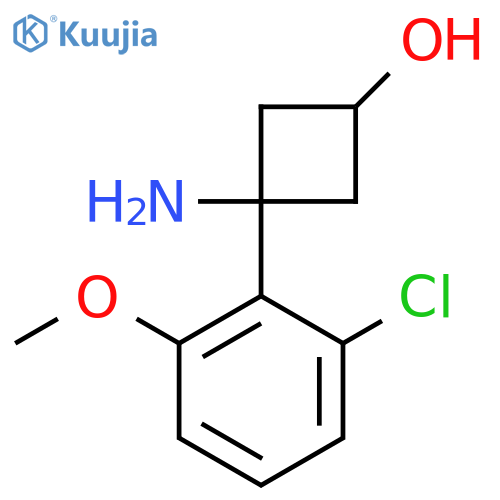 3-amino-3-(2-chloro-6-methoxyphenyl)cyclobutan-1-ol structure