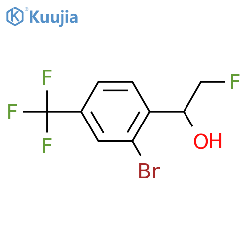 1-2-bromo-4-(trifluoromethyl)phenyl-2-fluoroethan-1-ol structure
