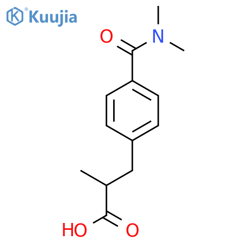 3-4-(dimethylcarbamoyl)phenyl-2-methylpropanoic acid structure