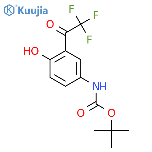 tert-butyl N-4-hydroxy-3-(trifluoroacetyl)phenylcarbamate structure