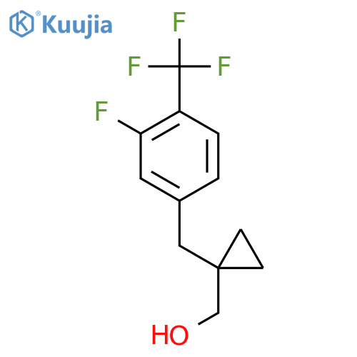 (1-{3-fluoro-4-(trifluoromethyl)phenylmethyl}cyclopropyl)methanol structure