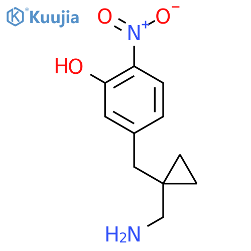 5-{1-(aminomethyl)cyclopropylmethyl}-2-nitrophenol structure
