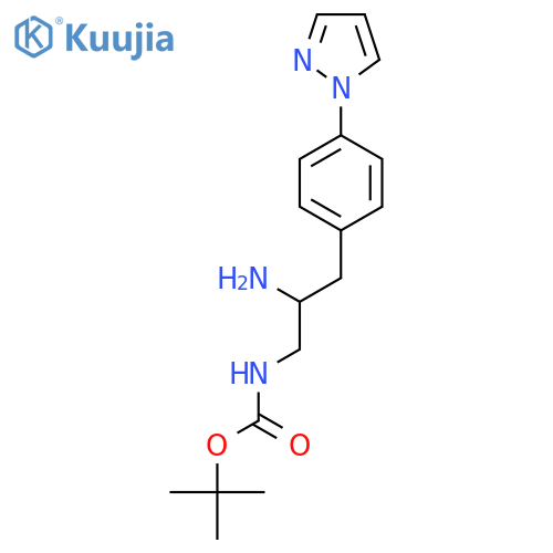 tert-butyl N-{2-amino-3-4-(1H-pyrazol-1-yl)phenylpropyl}carbamate structure
