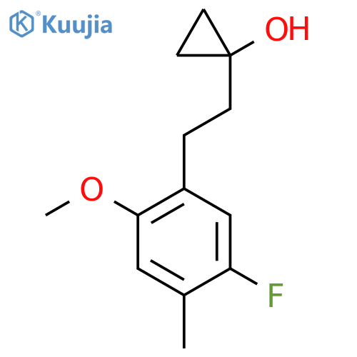 1-2-(5-fluoro-2-methoxy-4-methylphenyl)ethylcyclopropan-1-ol structure