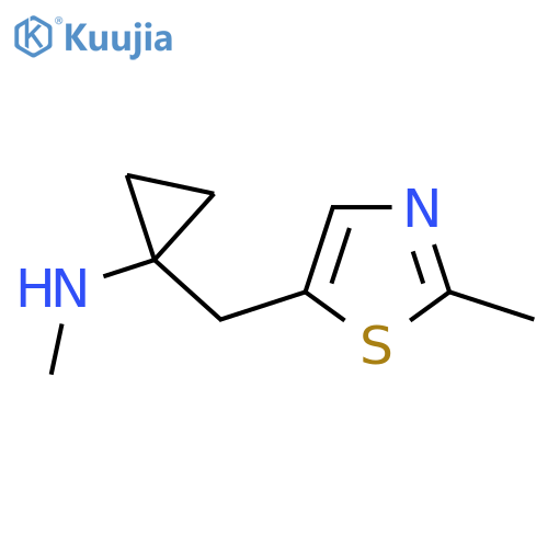 N-methyl-1-(2-methyl-1,3-thiazol-5-yl)methylcyclopropan-1-amine structure