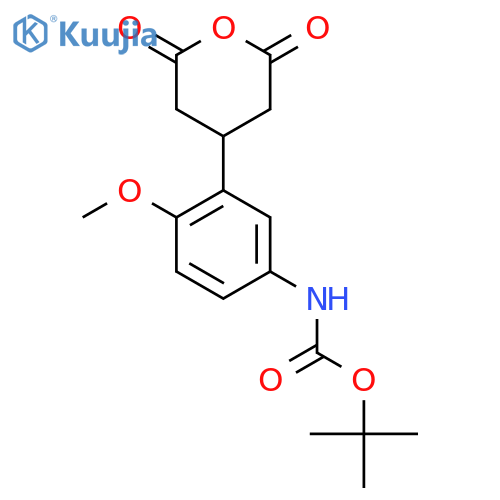 tert-butyl N-3-(2,6-dioxooxan-4-yl)-4-methoxyphenylcarbamate structure