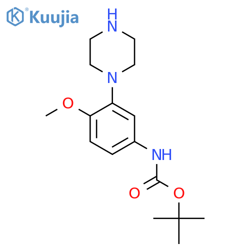 tert-butyl N-4-methoxy-3-(piperazin-1-yl)phenylcarbamate structure