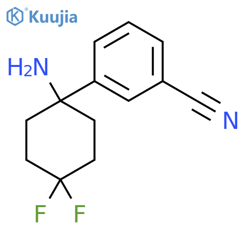 3-(1-amino-4,4-difluorocyclohexyl)benzonitrile structure