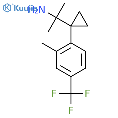 2-{1-2-methyl-4-(trifluoromethyl)phenylcyclopropyl}propan-2-amine structure