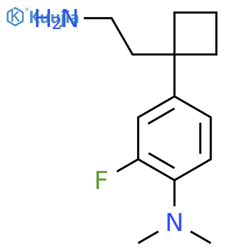 4-1-(2-aminoethyl)cyclobutyl-2-fluoro-N,N-dimethylaniline structure